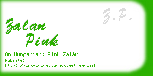 zalan pink business card