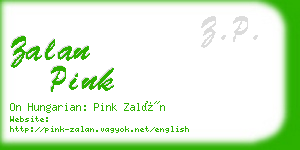 zalan pink business card